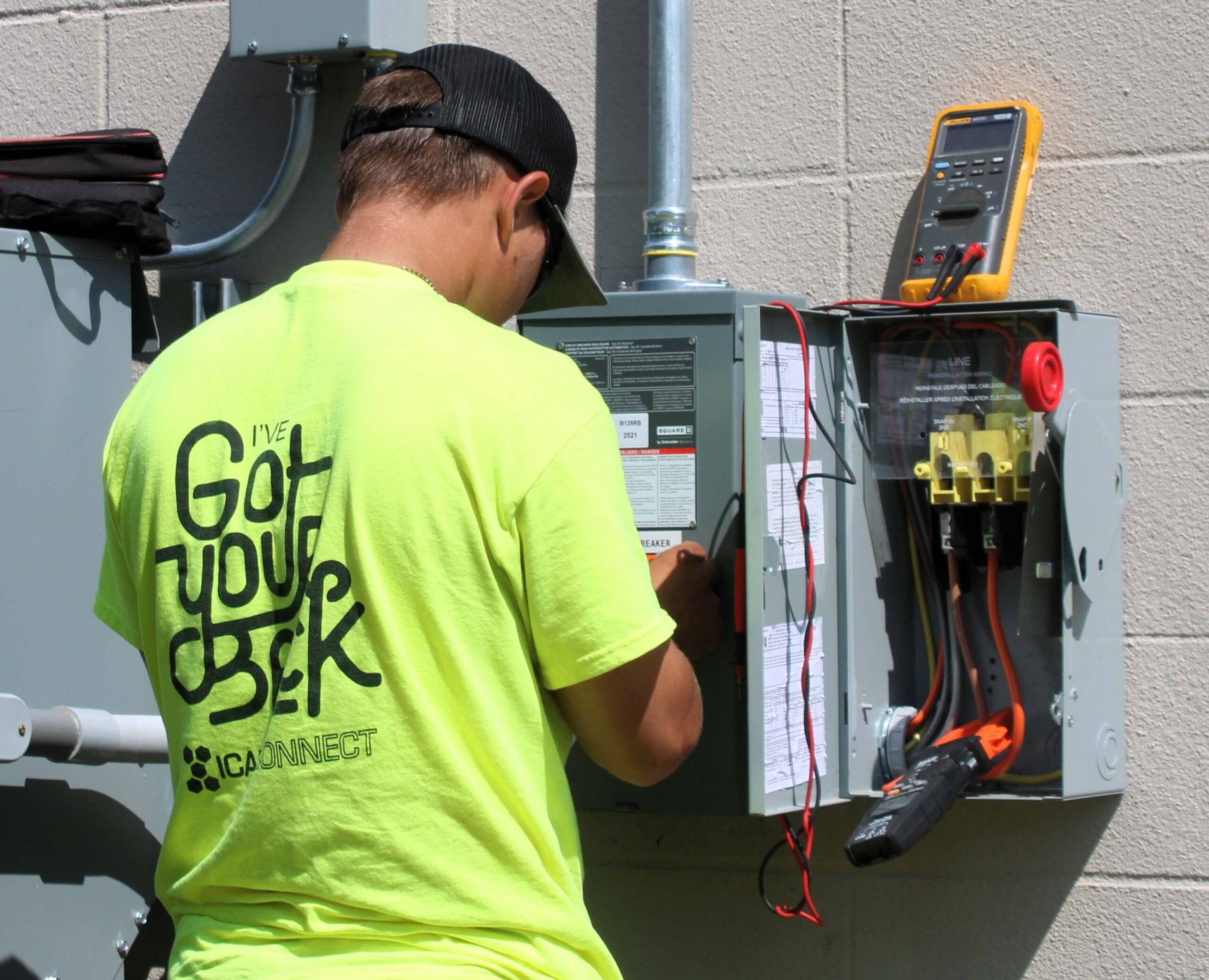 checking electrical on a solar panel system