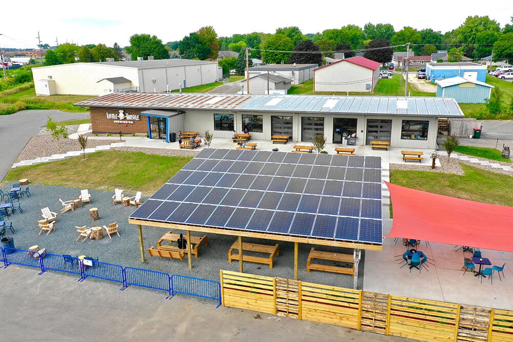 Solar Panel Installation at Little Thistle Brewery Rochester MN